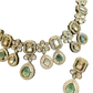 Light Green - Medium Size Antique Gold Finish Choki Necklace Set with Earrings - Bollywood - AVON-KU1320  08KA25