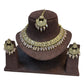 Pink - Medium Size Antique Gold Finish Necklace Set with Earrings - RZ31 KYp