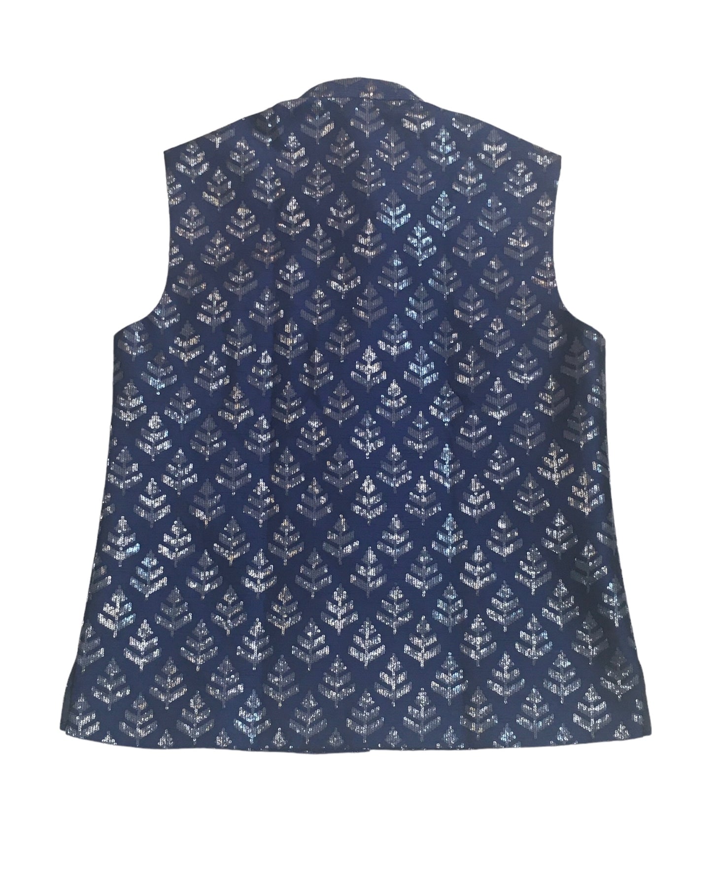 Navy Blue - Sequins Embroidered Indian Mens Waistcoat / Bandi - Bollywood - CS2401 KP 0524