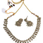Gold - Small - Antique Gold Finish Necklace Set with Earrings - AE2402 C 0724
