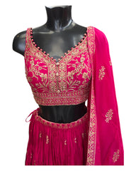 Fuchsia - Designer Ready Made Lehenga Set - Size 10 (12) UK Stock - 24h Dispatch - HINA  KVP 0425