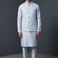 Light Pastel Blue - Mens Kurta Set with Rich Brocade Waistcoat  - UK Stock - Quick Dispatch - SHU2603 05VV26