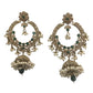 Green - Large - Antique Finish Traditional Earrings - Bollywood - Weddings - NIR818 C 0724