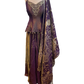 Wine - Designer Ladies Medium Spaghetti Top Palazzo Trousers Suit - Size 12 (38") - VMK KRUPA RJ