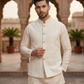 Off White / Cream - All Over Embroidered - Mens Indian Waistcoat - UK Stock - 24 hr Dispatch - KCS4089 06KC26