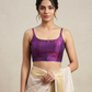 38" / UK 12 - Wine - Silky Designer Saree blouse with cups,  Sleeveless - UK Stock - Quick Delivery - RNK - R651-H