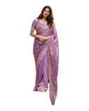Pink - Fancy Party Saree with Blouse Piece - UK stock - 24hr Dispatch - LTF4604 07VY26
