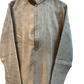 Light Brown - Banarasi Handloom Brocade Mens Indian Kurta set with Trousers - UK Stock - Weddings / Walimas , Sangeet, Diwali, Eid, Mehndi / Henna - VEE2508 VR