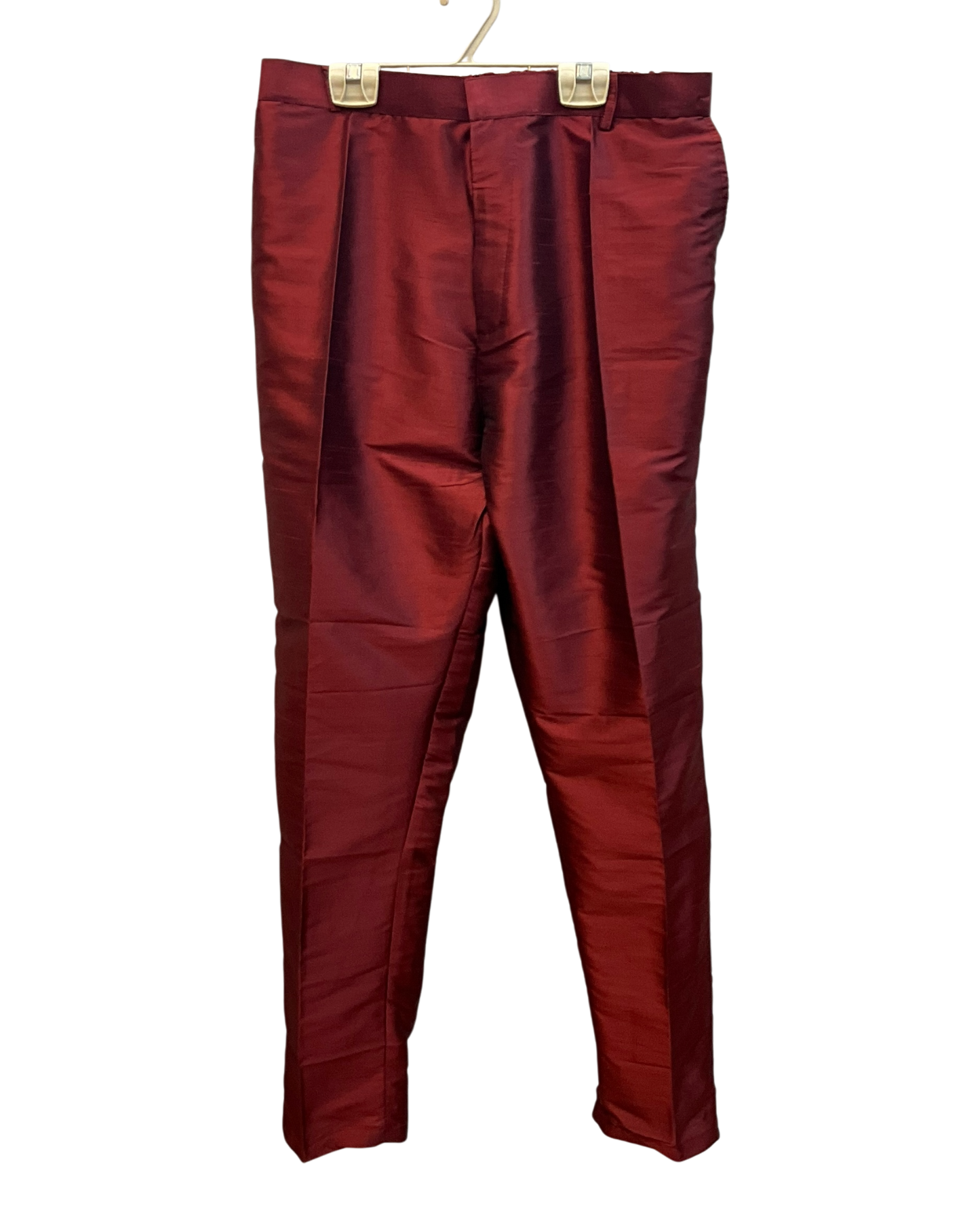 Maroon - Plain Silky Mens Indian Kurta set with Trousers - UK Stock - Weddings / Walimas , Sangeet, Diwali, Eid, Mehndi / Henna - EM66 05KJ26