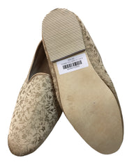 Very Comfortable Dark Gold Brocade Loafer Style Mojri - Indian Mens shoes - Mojari , Khossay -  YD2305
