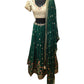 Green - Delicately Embroidered Chiffon Designer Lehenga Set - UK 12-16 - UK Stock - 24h Dispatch - NE2402 KYP 0724