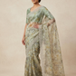 Sage Green - Fancy Embroidered Saree with Blouse Piece - UK stock - 24hr Dispatch - SP250621 VA