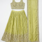 Size UK 10 (36" Bust) Adjustable to Size 12 - Lime Green - Silky Lehenga Set - Mehndi / Sangeet / Bridesmaids / Weddings / Garba  - UK Stock - 24h Dispatch - OC42240 05AP26