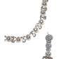 Clear - American Diamond Style Silver Finish Small Size Necklace Set with Earrings - AE2423 11C24