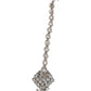 Clear - Silver Finish Medium Size Tika Head Piece - Indian Ladies Fashion Jewellery - AE2441 11Vp24