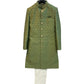 Mehndi Henna Green - Classic Banarasi Handloom Brocade Sherwani with Gold Buttons -  BS787 JP 08JC25