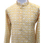 Haldi Yellow - Self Woven Cotton Men's Rich Churidar Kurta Set  -  YD2303 VY0323