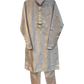 Baby Pink - Pastel - Soft Cotton Silky Mens Kurta Set with Neck Thread Embroidery- Sangeet Mehendi Haldi - KCS1019 06KC26