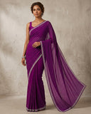Magenta / Rani - Fancy Party Saree with Blouse Piece - UK stock - 24hr Dispatch - SP2625 VY
