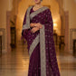 Wine - Fancy Party Saree with Blouse Piece - UK stock - 24hr Dispatch - SP2616 VJ