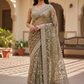 Gold - Rich Bridal Saree with Allover Embroidery and Blouse Piece - UK stock - 24hr Dispatch - RS2517 PK