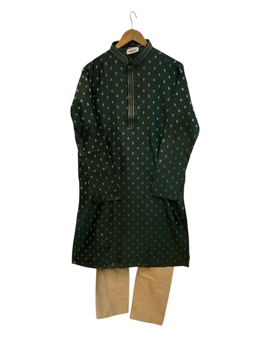 Green - Well Made Mens Indian Kurta set - UK Stock - Weddings / Walimas , Sangeet, Diwali, Eid, Mehndi / Henna - NAD25713 VY