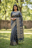 Sale - Grey - Fancy Saree with Blouse Piece - DM2209 VR 0922