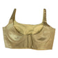 Dark Gold - Rich Banarasi Thin Strap Designer Saree blouse with cups, 38" - UK Stock - Quick Delivery - RNK - R651- H