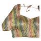 36" Bust (UK 10) Pastel Multi Coloured - Banarasi Brocade Saree / Lehenga blouse - Can be let out to size 12  - VFJ217 01KY25