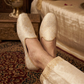 Very Comfortable Gold Brocade Loafer Style Mojri - Indian Mens shoes - Mojari , Khossay -  YD2603