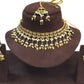 Gold / Neutral - Medium Size Antique Gold Finish Necklace Set with Earrings - HB1000  KY 0424