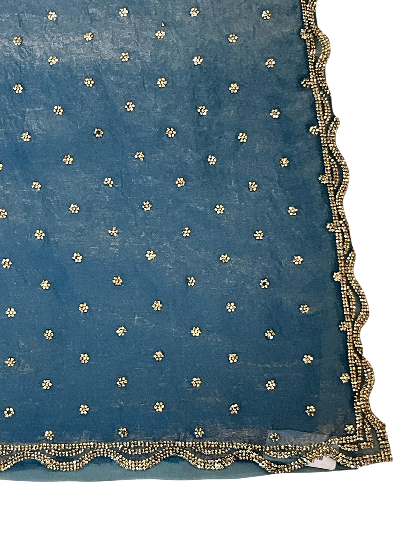 Sky Blue - Rich Saree with Stone Work Border and Blouse Piece - UK stock - 24hr Dispatch - RS2501 JK