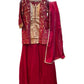 UK 14 / 40" - Magenta / Fuchsia - Ladies Sharara / Palazzo Trousers Suit - UK Stock - Sangeet / Henna / Weddings - DIL29006 VP
