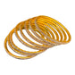 Rose Gold - Set of 8 Stone Bangles -  M to XXL - HAN2601 07Ka26