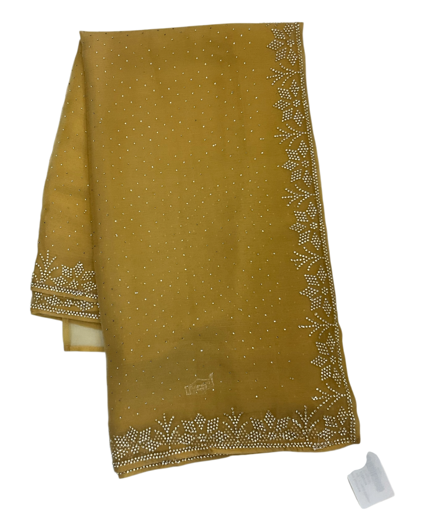 Pastel Yellow - Rich Saree with Bead Embroidery and Blouse Piece - UK stock - 24hr Dispatch - RS2524 TY