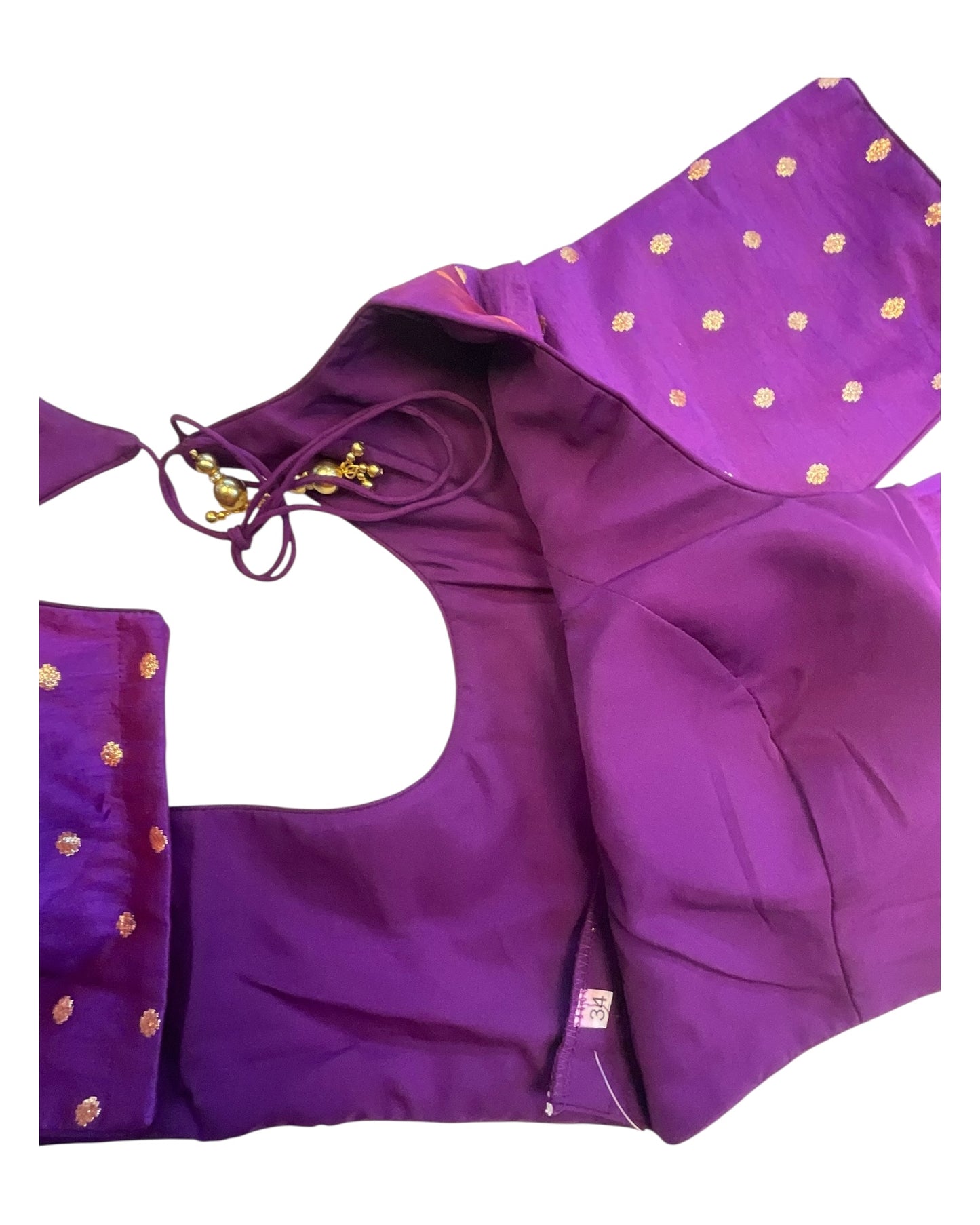 34", 38" & 42" - Purple - Banarasi Brocade Saree / Lehenga Blouse -UK Stock - Quick Dispatch - X767 08Ap25
