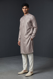 Pastel Mauve - Banarasi Handloom Brocade Mens Indian Kurta set with Trousers - UK Stock - Weddings / Walimas , Sangeet, Diwali, Eid, Mehndi / Henna - VEE2613 VR