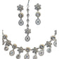 Clear - Silver Finish Necklace & Earrings Set - Bollywood - Weddings - KAJ1038 11KV24