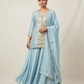 UK 18 / 44" - Sky Blue - Ladies Sharara / Palazzo Trousers Suit - UK Stock - Sangeet / Henna / Weddings - DIL29006 VP