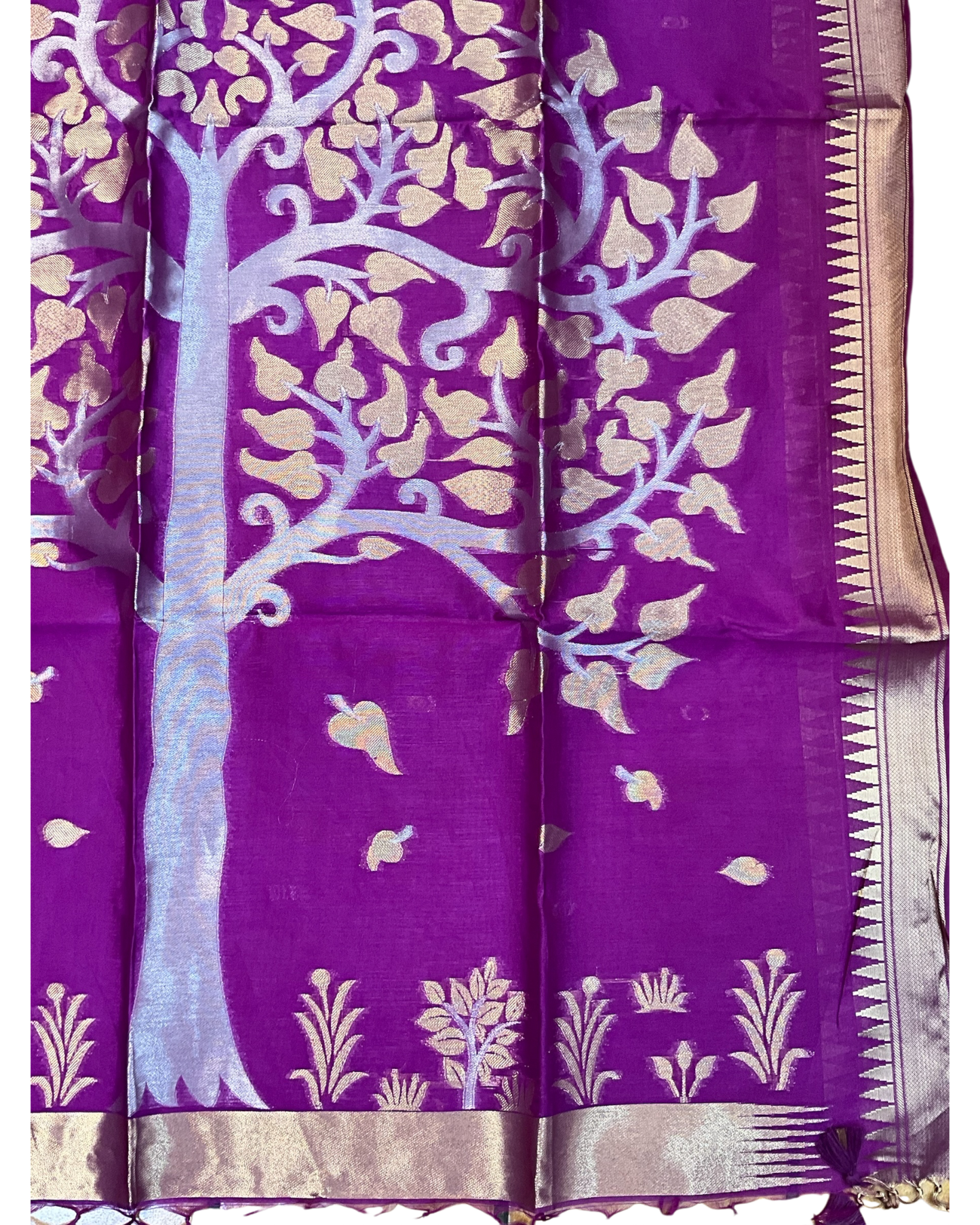 Purple - Handloom Saree with Blouse Piece - UK stock - 24hr Dispatch - RT-BT003 07KJ26