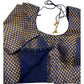 38" & 42" - Navy Blue - Banarasi Brocade Saree / Lehenga Blouse -UK Stock - Quick Dispatch - LT3 08Rp25