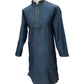 Dark Blue - Cotton Silky Self Brocade Mens Kurta Set - Sangeet Mehendi Haldi - KCS1173 KK 1123