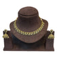 Lilac / Purple - Medium Size Antique Gold Finish Necklace Set - AE2508 H 0525