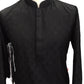 Black -  Self Diamond Jacquard Mens Indian Kurta set - Weddings / Walimas , Sangeet, Eid, Mehndi / Henna - YD2406 KK 0324