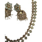 Mint Green - Small - Antique Gold Finish Necklace Set with Earrings - AE2405 C 0724