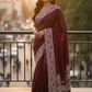 Dark Magenta - Classic Saree with Thread / Stone Work and Blouse Piece - UK stock - 24hr Dispatch - RS2506 VP