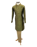 Henna Green - Banarasi Handloom Brocade Mens Kurta Set - Wedding Sangeet Mehendi Haldi - KCS1125 KJ 0923