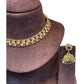 Magenta - Medium Size Antique Gold Finish Necklace Set - AE2508 H 0525