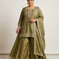 UK 20 / 46" - Olive Green - Ladies Sharara / Palazzo Trousers Suit - UK Stock - Sangeet / Henna / Weddings - OC8049 PT