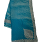 Light Blue - Rich Saree with Thread / Stone Embroidery and Blouse Piece - UK stock - 24hr Dispatch - RS2525 VJ
